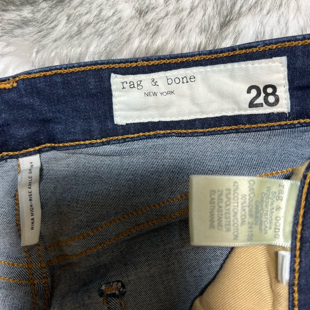 Rag & Bone• Nina High Rise Skinny. Sz 28